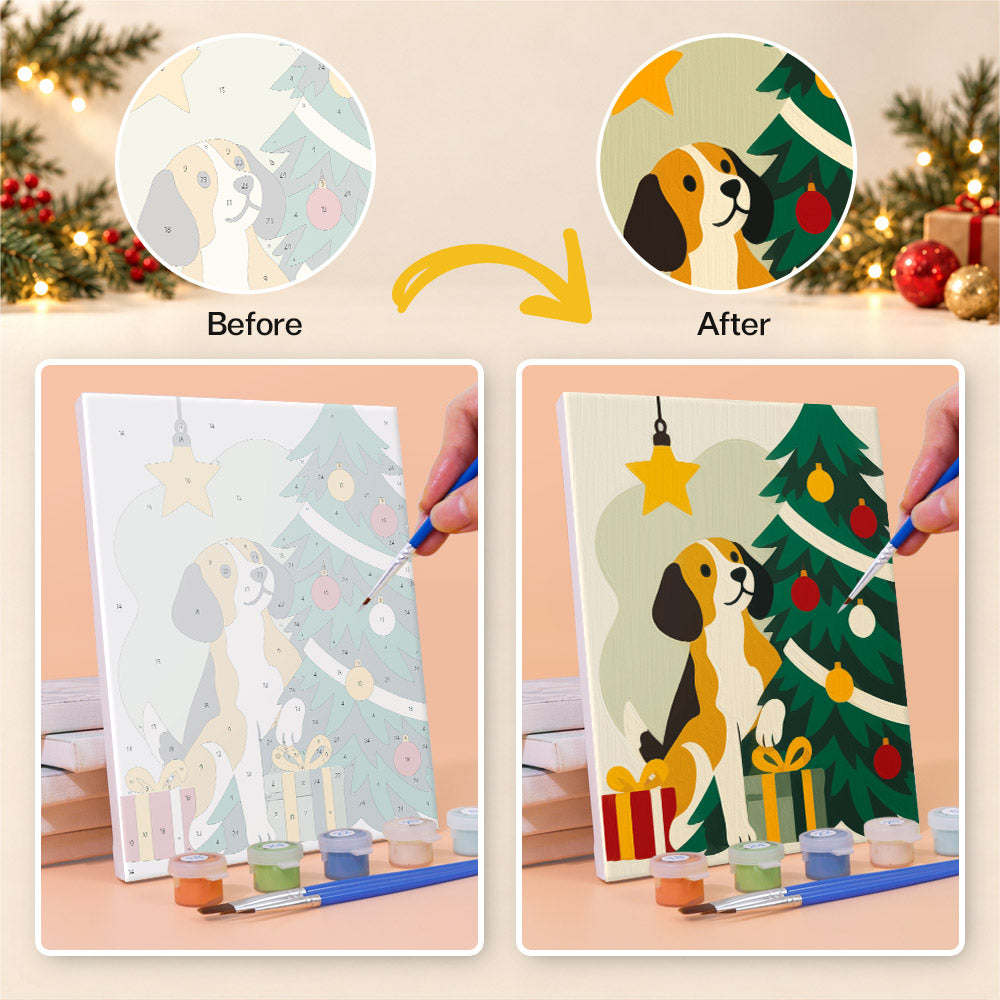 Fair Isle Reindeer and Kitties (Mini Paint by Numbers)