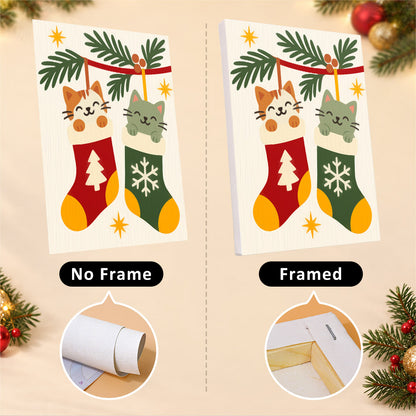 Fair Isle Reindeer and Kitties (Mini Paint by Numbers)