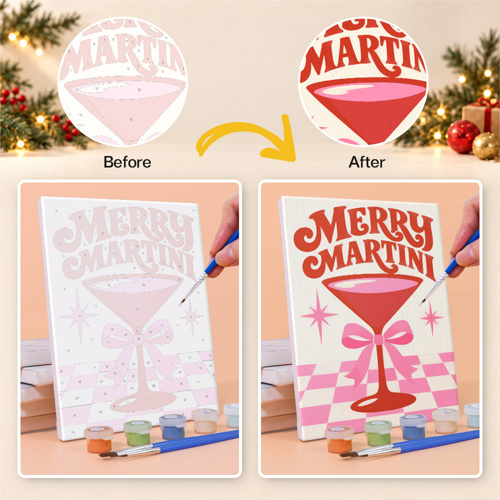 Merry Martini and Shine Bright (Mini Paint by Numbers)