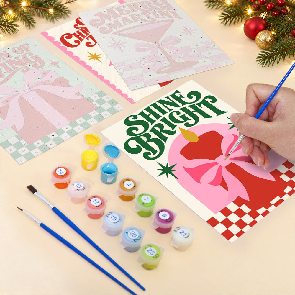 Merry Martini and Shine Bright (Mini Paint by Numbers)