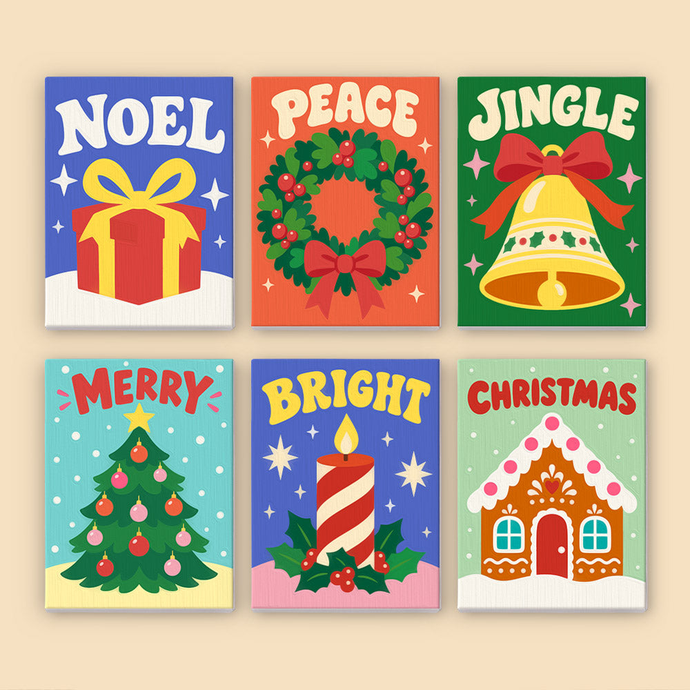 Noel, Peace and Jingle Lettering (Mini Paint by Numbers)
