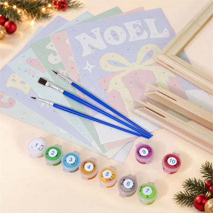 Noel, Peace and Jingle Lettering (Mini Paint by Numbers)