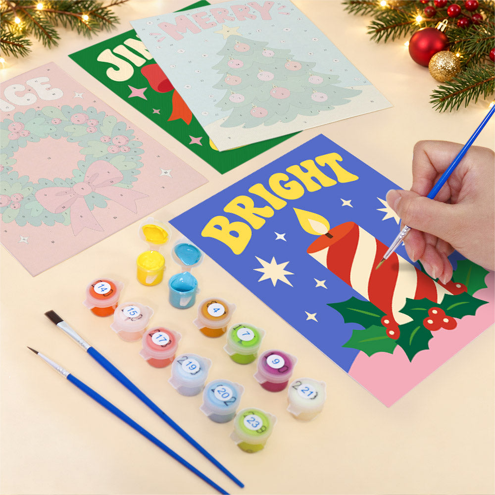 Noel, Peace and Jingle Lettering (Mini Paint by Numbers)