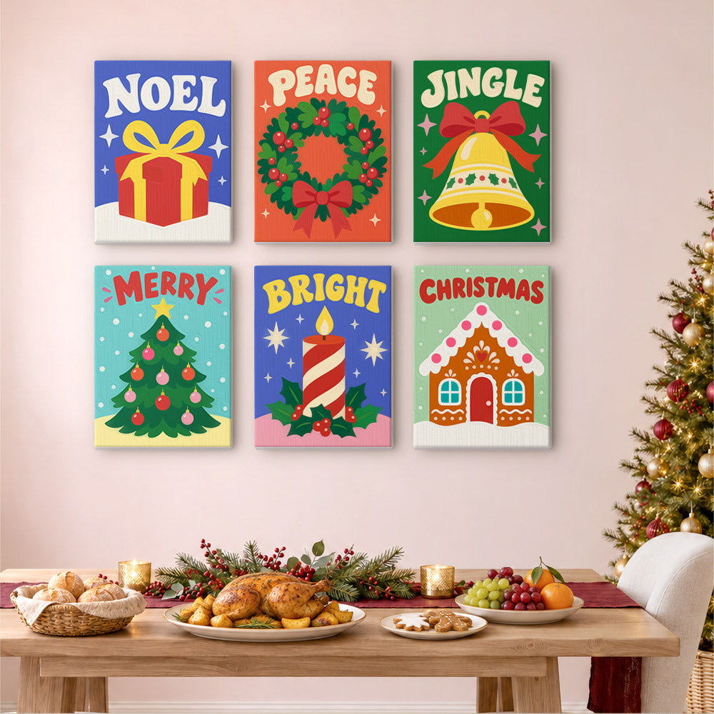 Noel, Peace and Jingle Lettering (Mini Paint by Numbers)