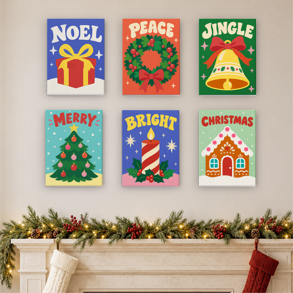 Noel, Peace and Jingle Lettering (Mini Paint by Numbers)