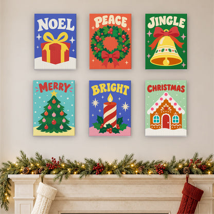 Noel, Peace and Jingle Lettering (Mini Paint by Numbers)