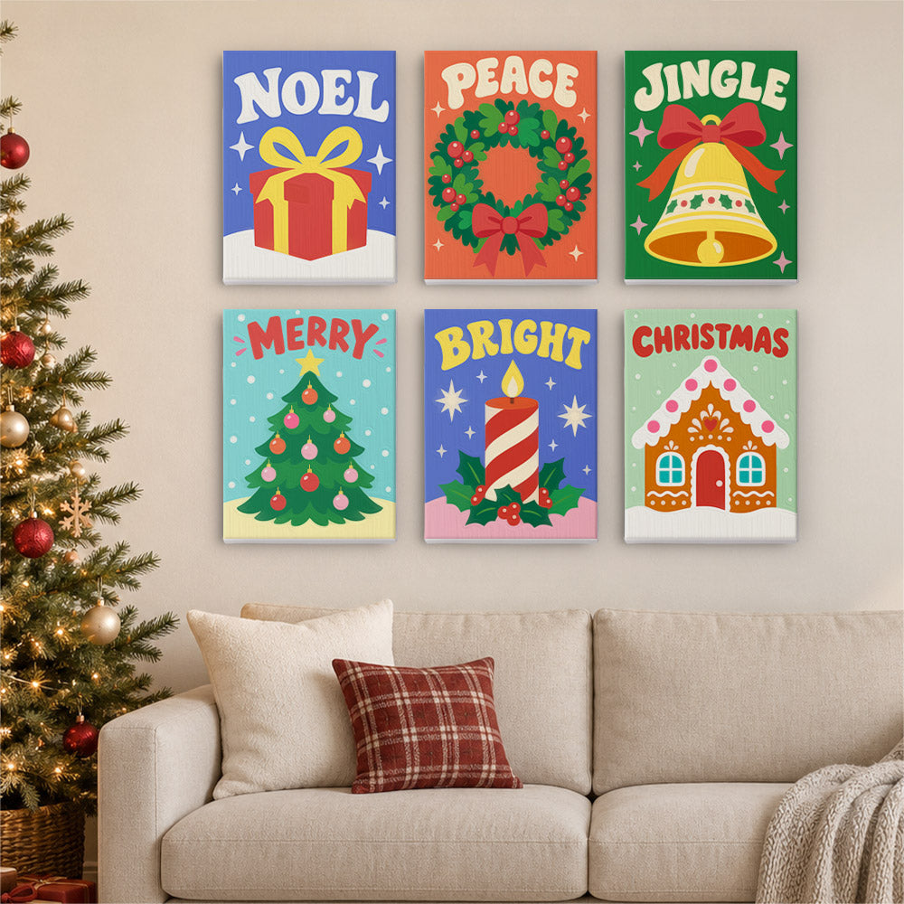 Noel, Peace and Jingle Lettering (Mini Paint by Numbers)