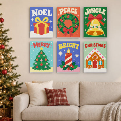 Noel, Peace and Jingle Lettering (Mini Paint by Numbers)