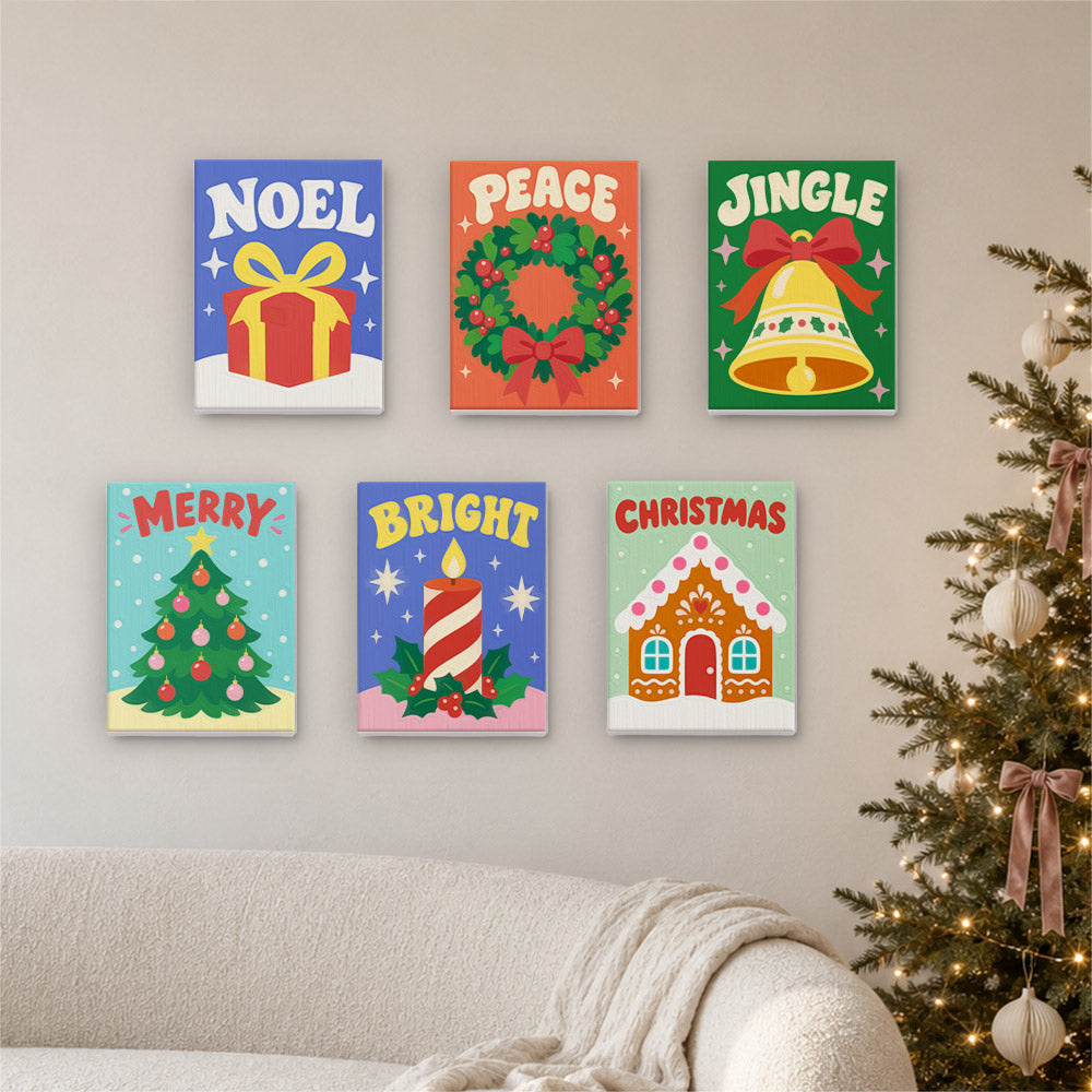 Noel, Peace and Jingle Lettering (Mini Paint by Numbers)
