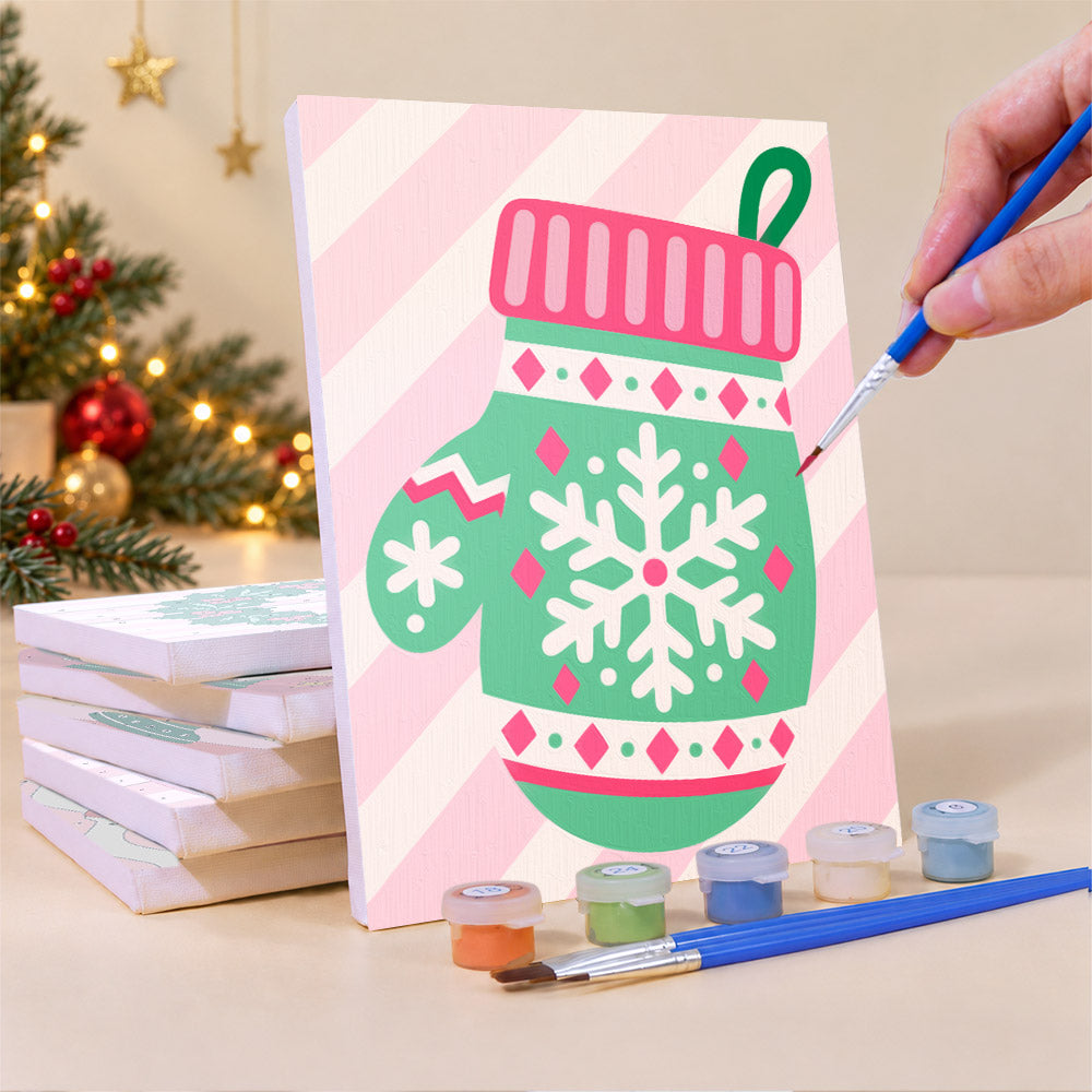 Pink Candy-Stripe Christmas (Mini Paint by Numbers)
