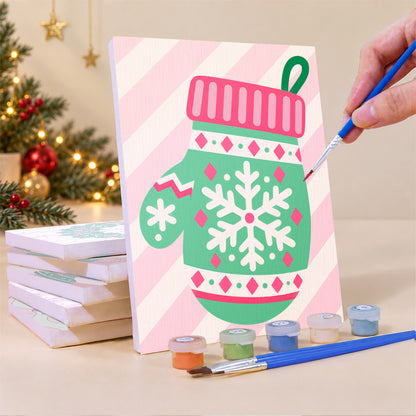 Pink Candy-Stripe Christmas (Mini Paint by Numbers)