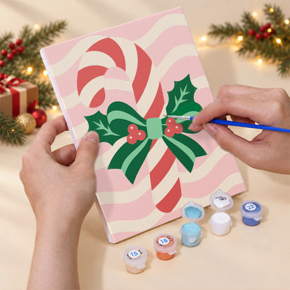Pink Candy-Stripe Christmas (Mini Paint by Numbers)
