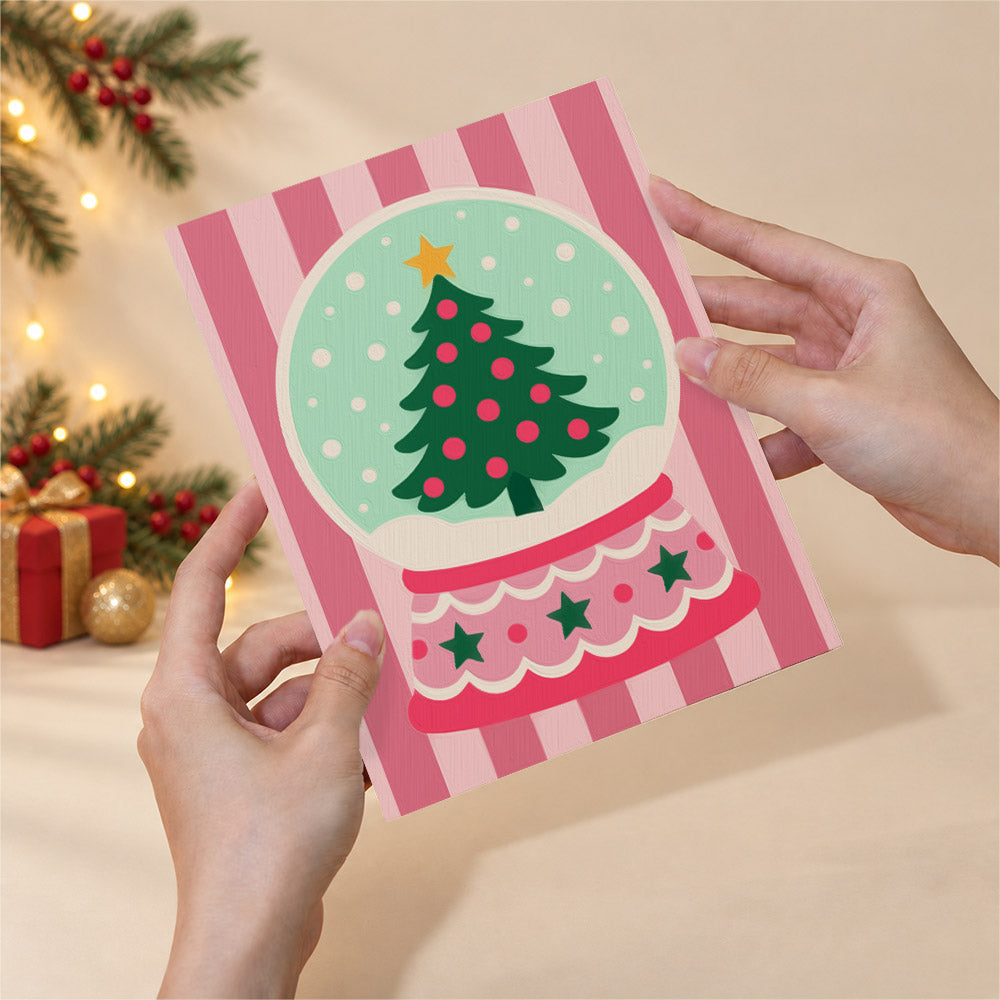 Pink Candy-Stripe Christmas (Mini Paint by Numbers)
