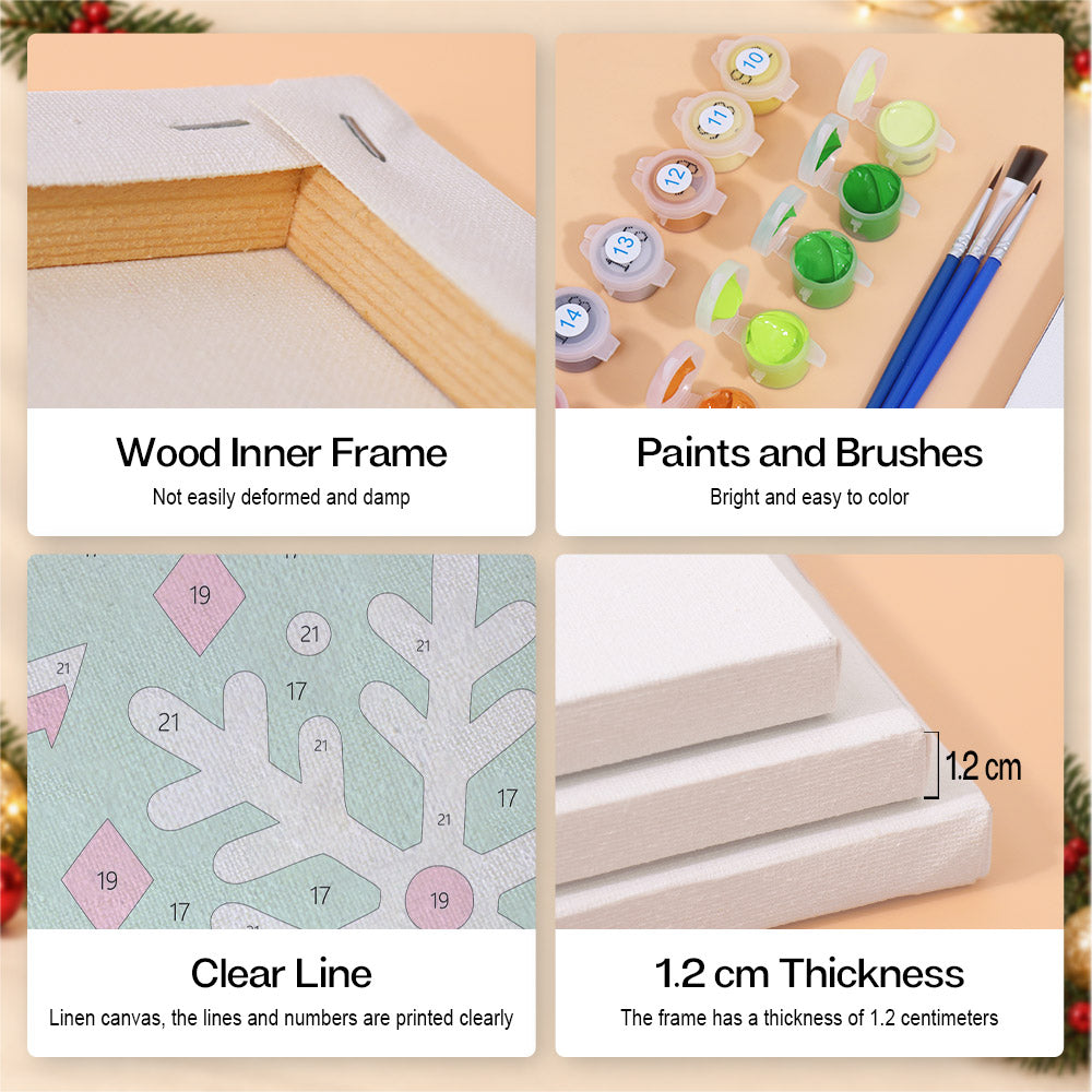 Pink Candy-Stripe Christmas (Mini Paint by Numbers)