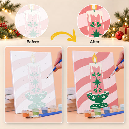 Pink Candy-Stripe Christmas (Mini Paint by Numbers)