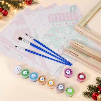 Pink Candy-Stripe Christmas (Mini Paint by Numbers)