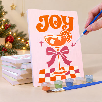Bow-Tied Holiday Drinks and Cheer (Mini Paint by Numbers)