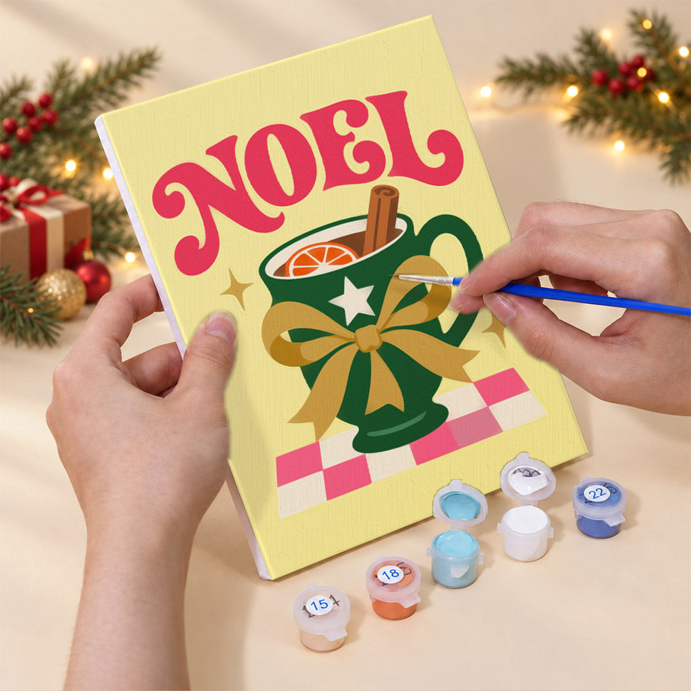 Bow-Tied Holiday Drinks and Cheer (Mini Paint by Numbers)
