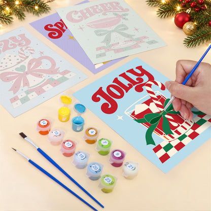 Bow-Tied Holiday Drinks and Cheer (Mini Paint by Numbers)