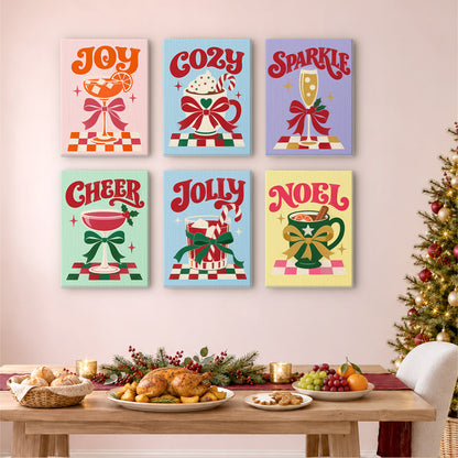 Bow-Tied Holiday Drinks and Cheer (Mini Paint by Numbers)
