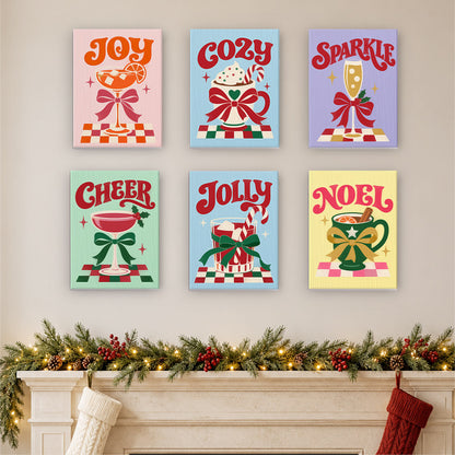 Bow-Tied Holiday Drinks and Cheer (Mini Paint by Numbers)