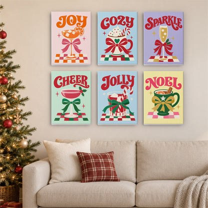 Bow-Tied Holiday Drinks and Cheer (Mini Paint by Numbers)