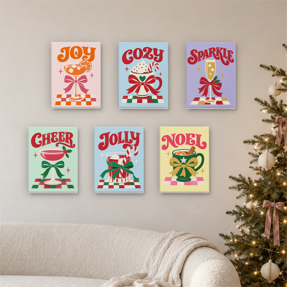 Bow-Tied Holiday Drinks and Cheer (Mini Paint by Numbers)