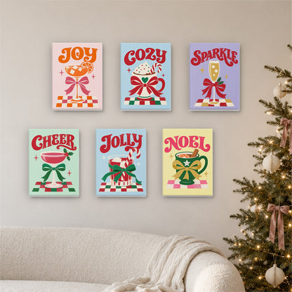 Bow-Tied Holiday Drinks and Cheer (Mini Paint by Numbers)