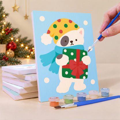 Scarf-Wrapped Bunny and Fox Pals (Mini Paint by Numbers)