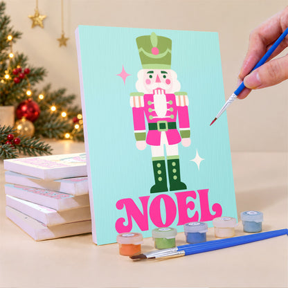 Hot Pink Jolly Santa and Friends (Mini Paint by Numbers)
