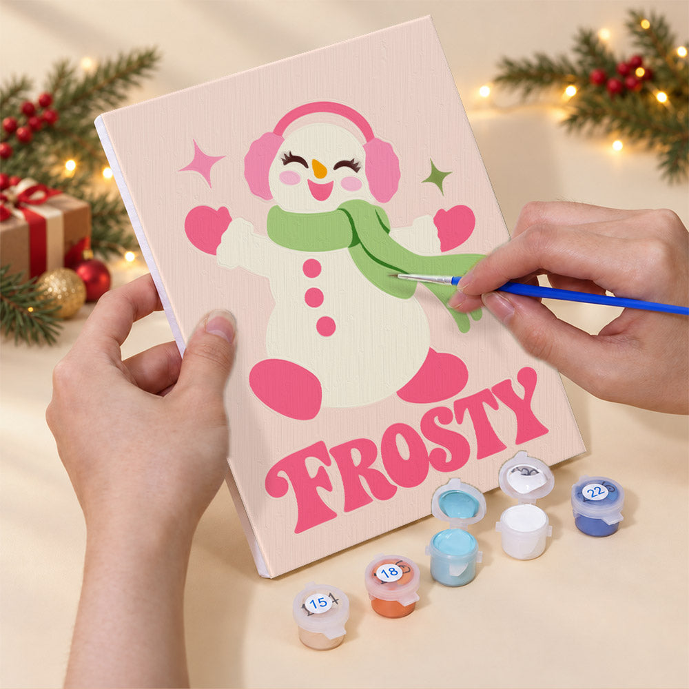Hot Pink Jolly Santa and Friends (Mini Paint by Numbers)