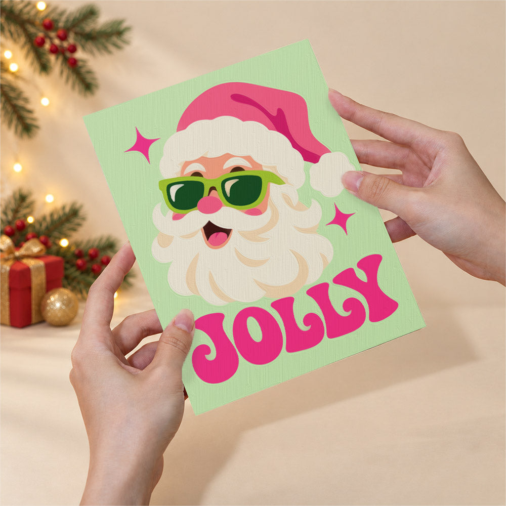 Hot Pink Jolly Santa and Friends (Mini Paint by Numbers)