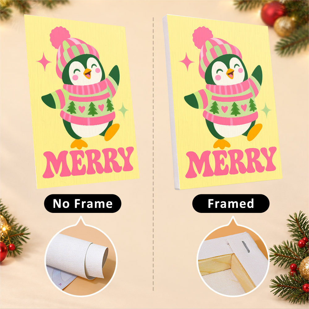Hot Pink Jolly Santa and Friends (Mini Paint by Numbers)