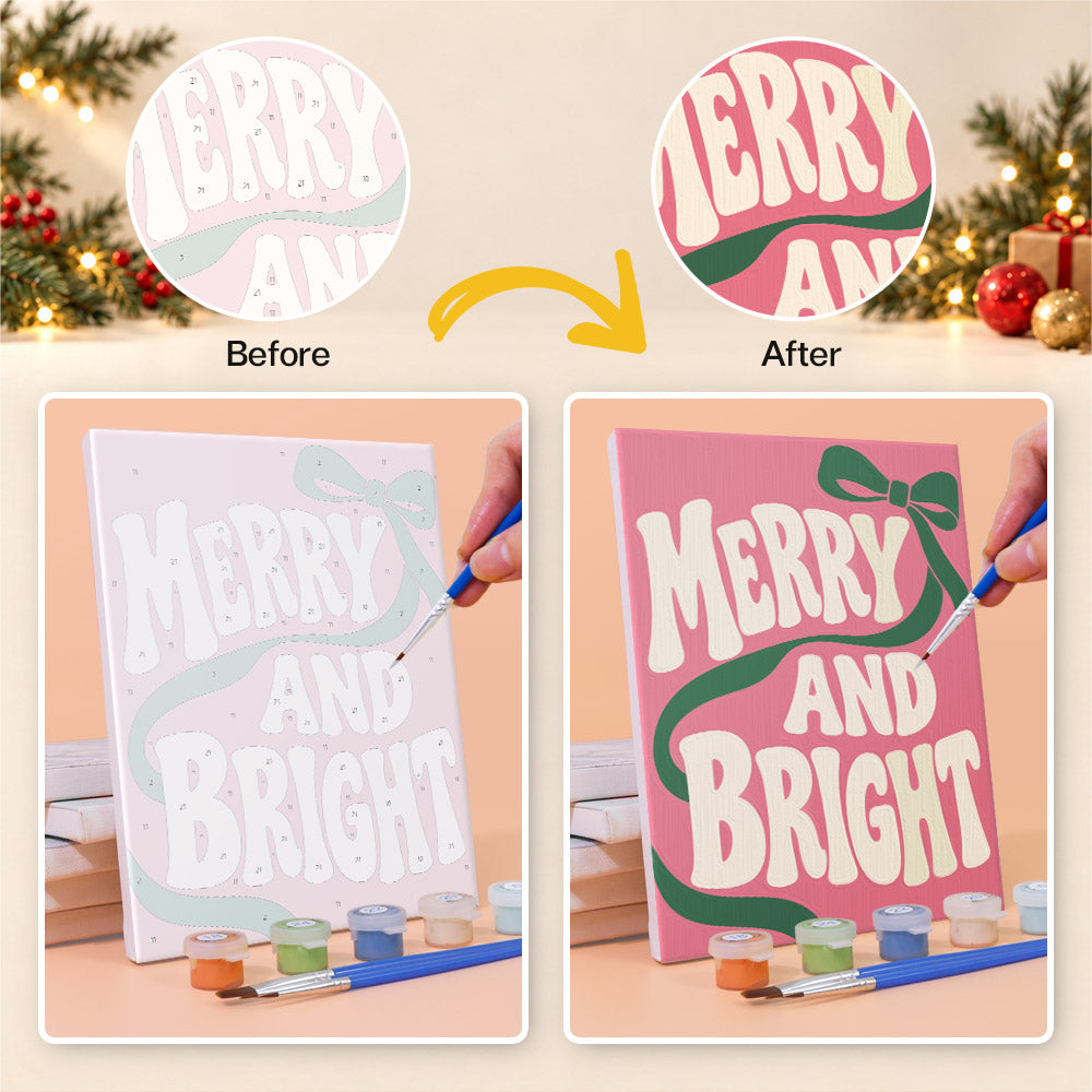 Rose Pink Merry and Bright (Mini Paint by Numbers)