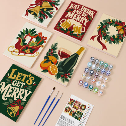 Eat, Drink and Be Merry Bells (Mini Paint by Numbers)
