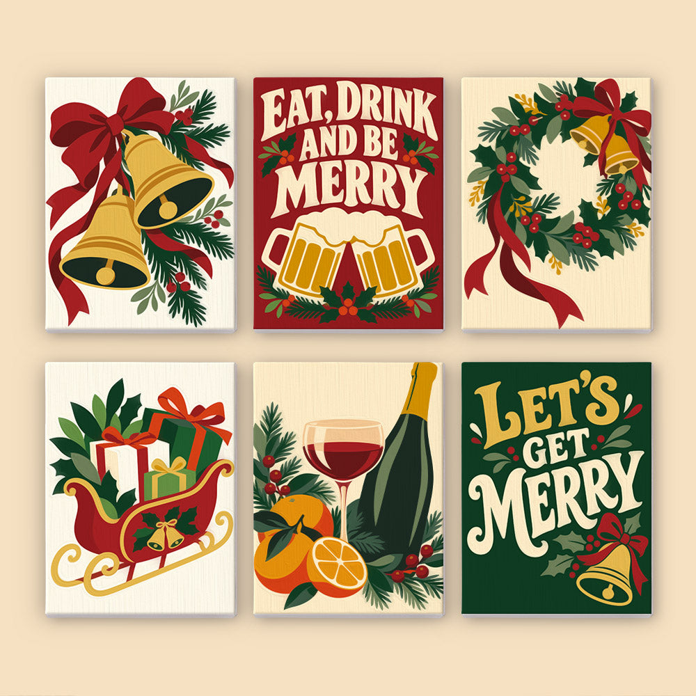 Eat, Drink and Be Merry Bells (Mini Paint by Numbers)