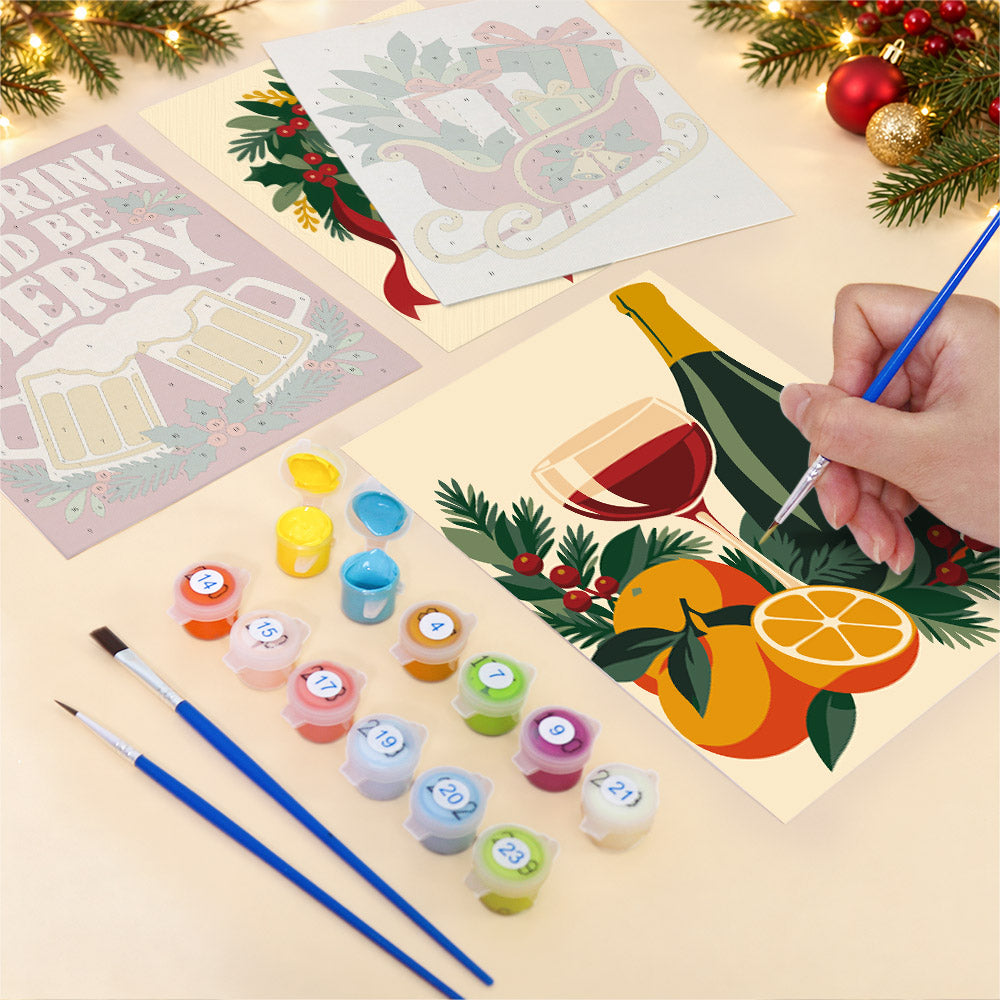 Eat, Drink and Be Merry Bells (Mini Paint by Numbers)