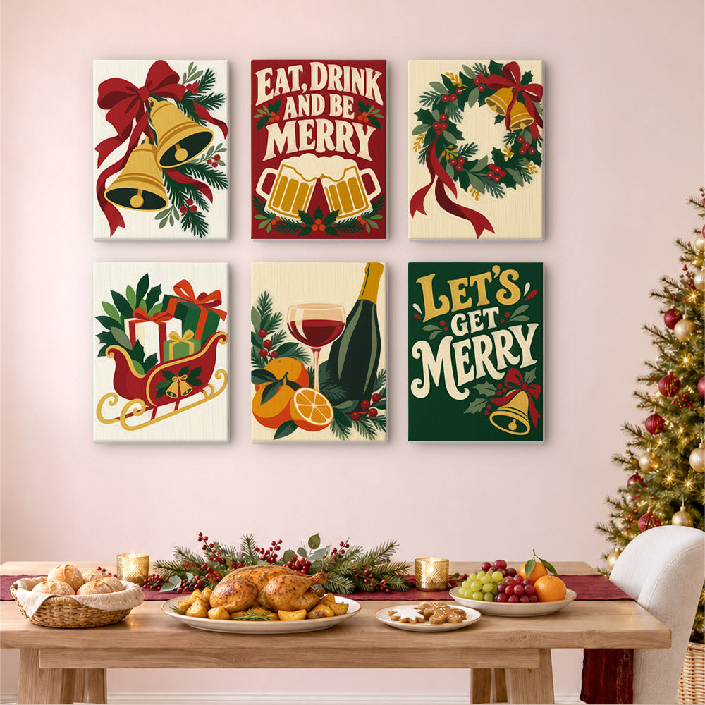 Eat, Drink and Be Merry Bells (Mini Paint by Numbers)