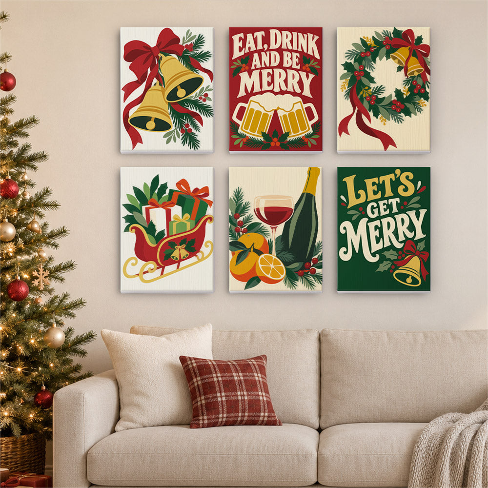 Eat, Drink and Be Merry Bells (Mini Paint by Numbers)