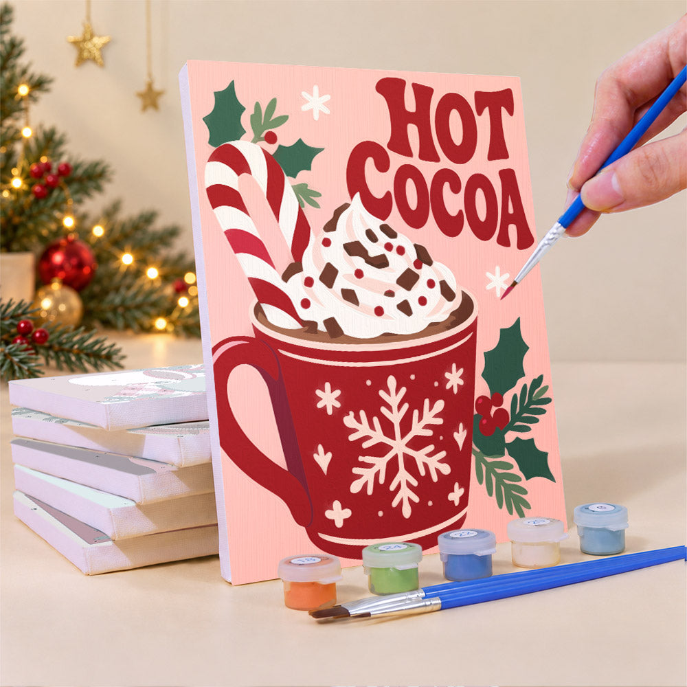 Cocoa and Cozy Marshmallow Mugs (Mini Paint by Numbers)