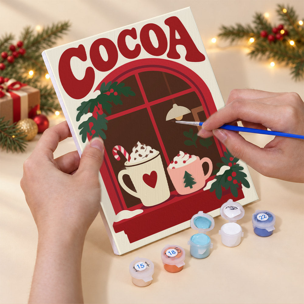 Cocoa and Cozy Marshmallow Mugs (Mini Paint by Numbers)