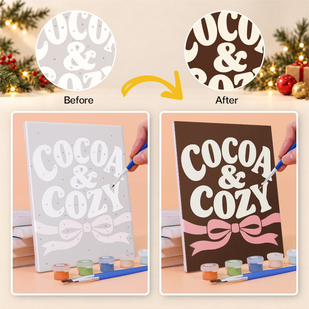 Cocoa and Cozy Marshmallow Mugs (Mini Paint by Numbers)
