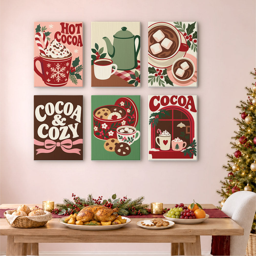 Cocoa and Cozy Marshmallow Mugs (Mini Paint by Numbers)