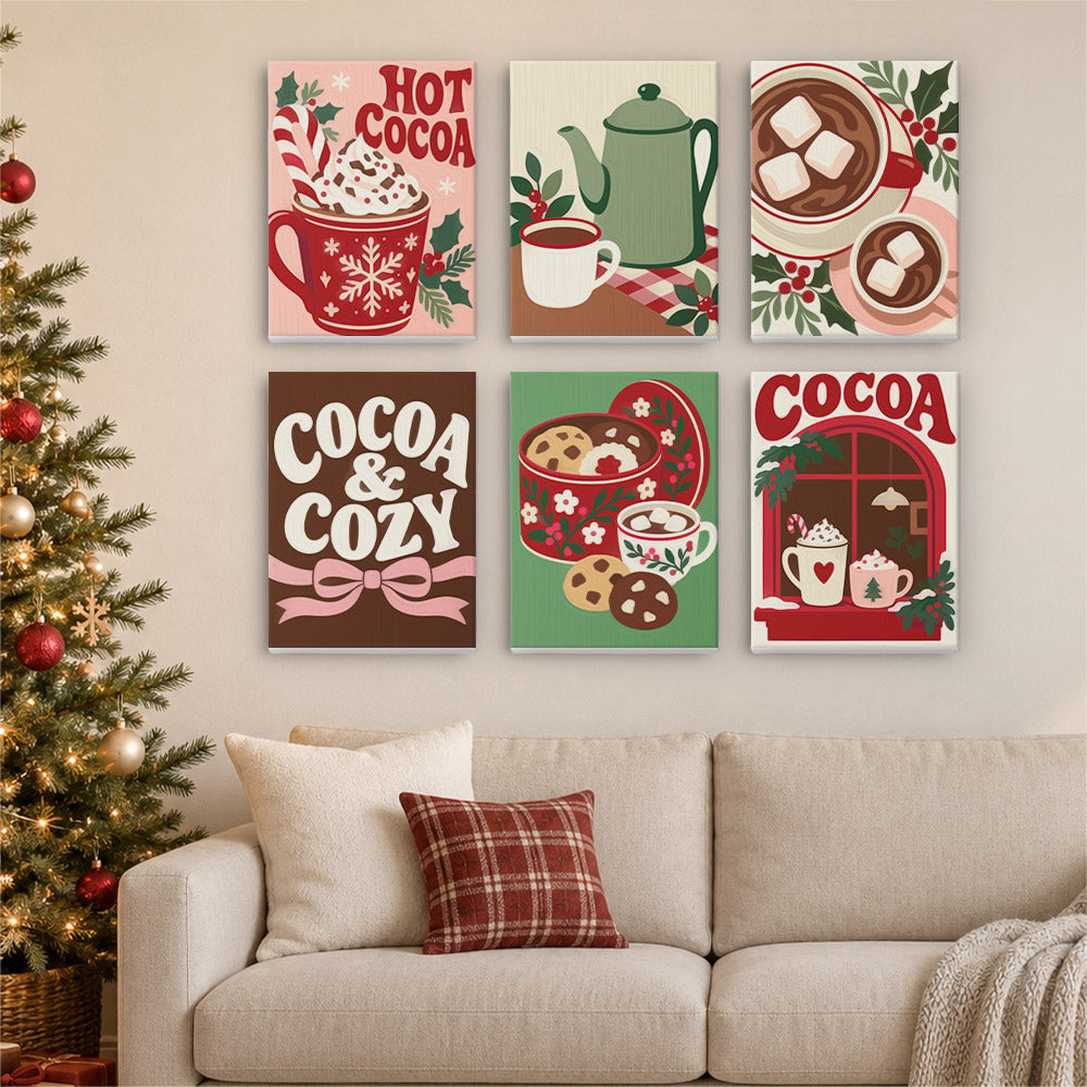 Cocoa and Cozy Marshmallow Mugs (Mini Paint by Numbers)