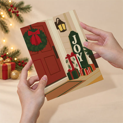 Wreathed Red Doors and Lanterns (Mini Paint by Numbers)