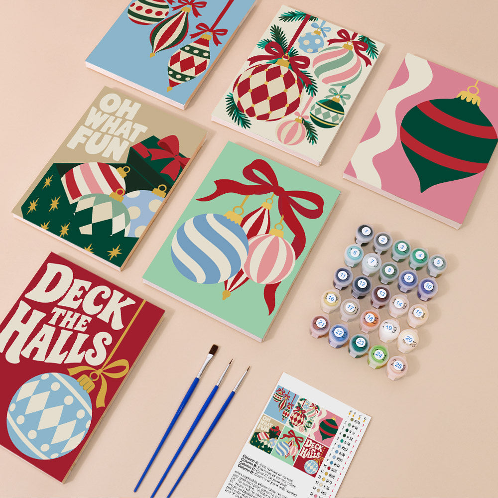 Deck the Halls Harlequin Baubles (Mini Paint by Numbers)