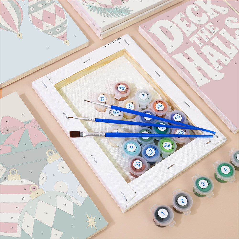 Deck the Halls Harlequin Baubles (Mini Paint by Numbers)