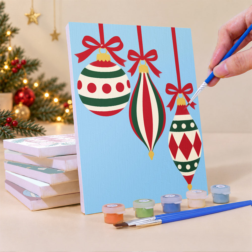 Deck the Halls Harlequin Baubles (Mini Paint by Numbers)