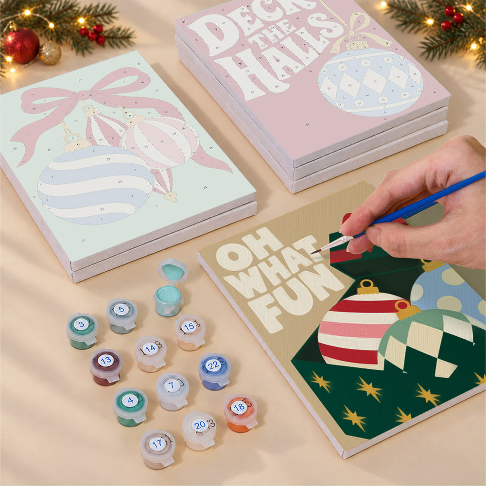 Deck the Halls Harlequin Baubles (Mini Paint by Numbers)