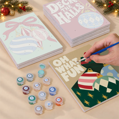 Deck the Halls Harlequin Baubles (Mini Paint by Numbers)